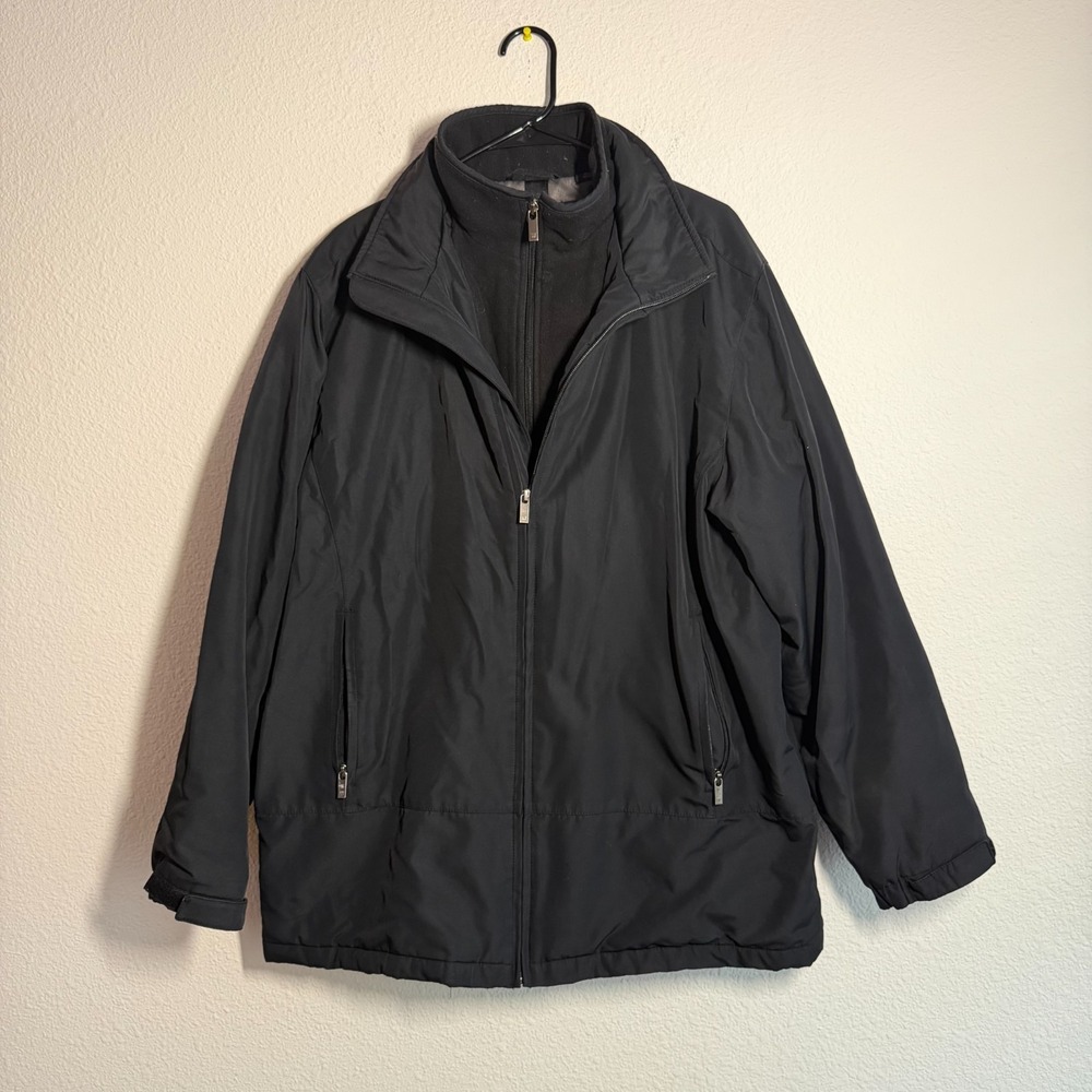 Weatherproof Ultra Tech Jacket Mens Black Full Zip Layered Windproof Warm Wear